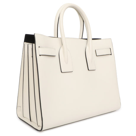 Saint Laurent White Calfskin Small Sac De  Jour