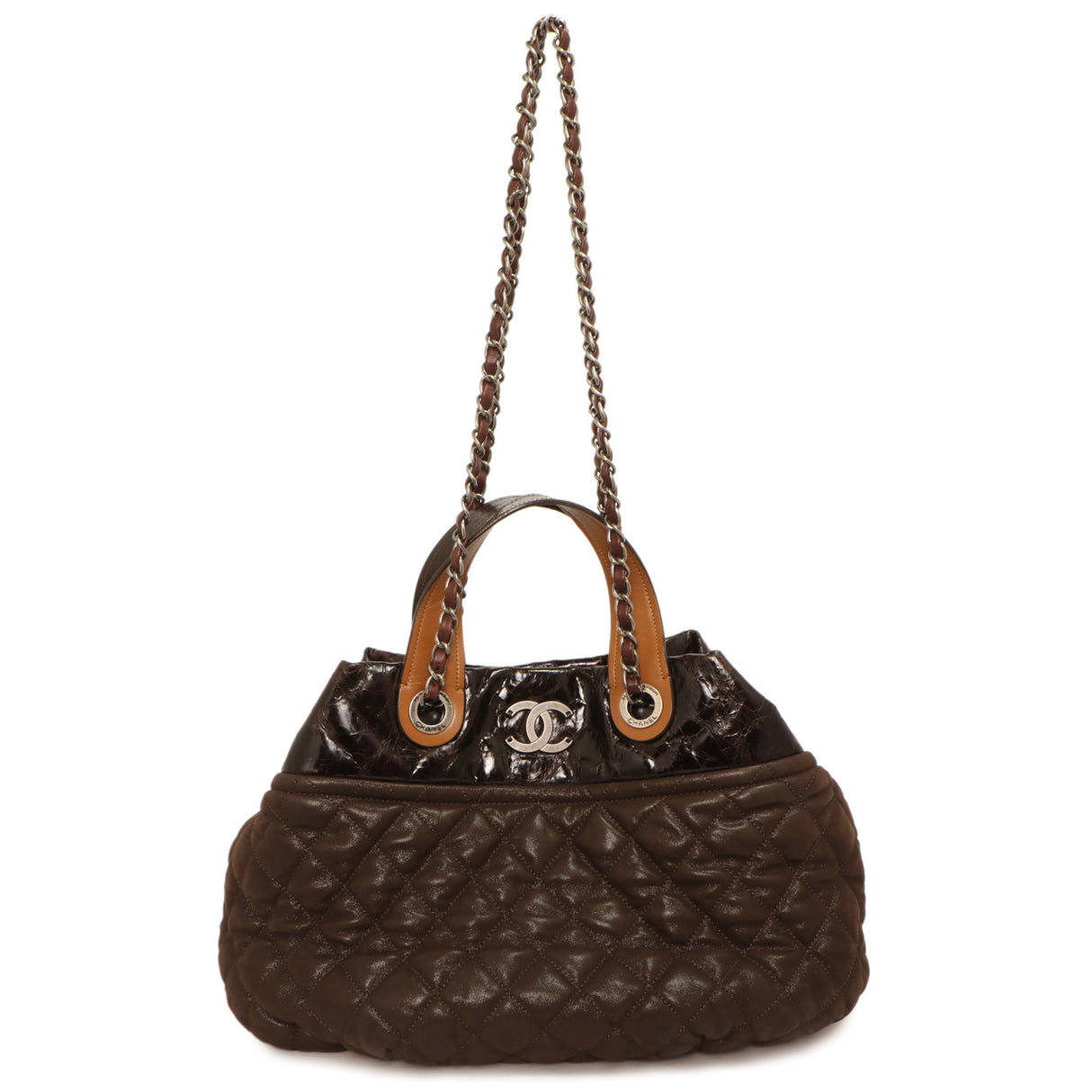 Chanel Burgundy Quilted Iridescent Calfskin Small In The Mix Tote