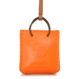 Hermes Feu-Gold Milo Lambskin Swift Shopping Bag  Charm