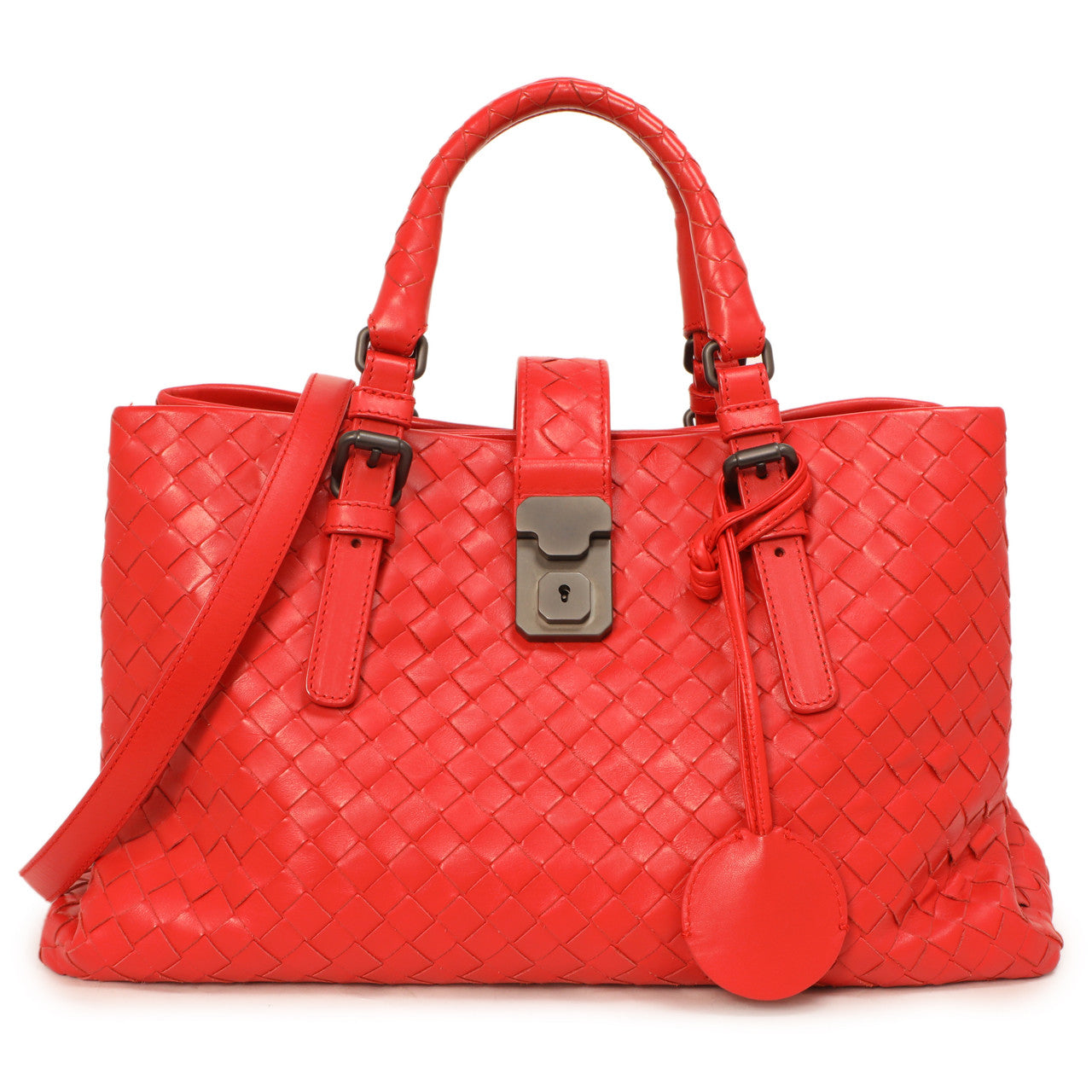 Bottega Veneta Red Intrecciato Small Roma Bag Modaselle