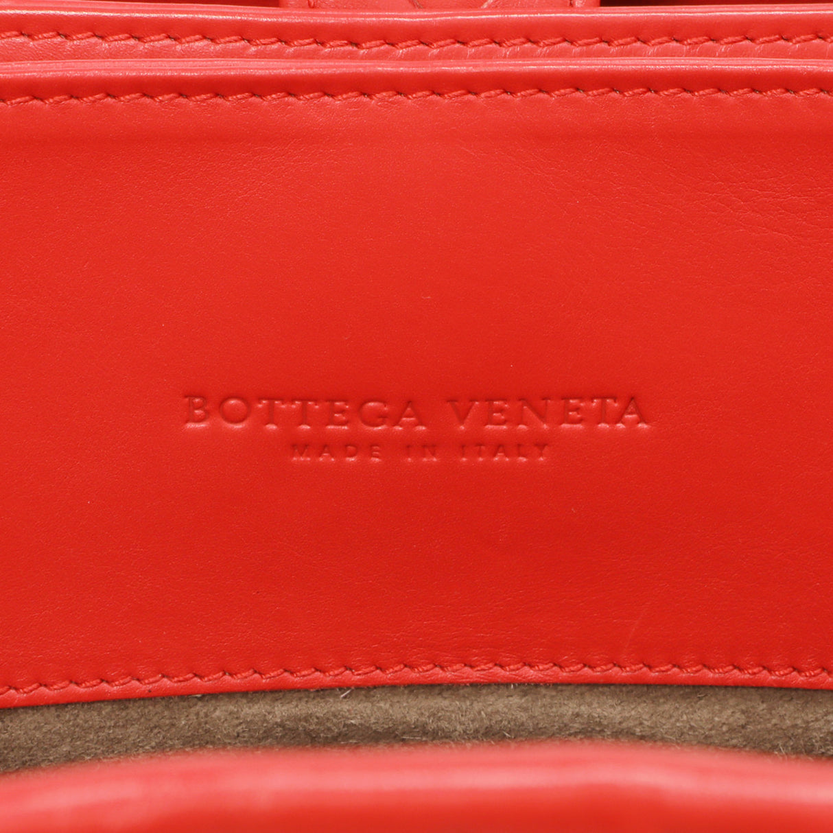 Bottega Veneta Red Intrecciato Small Roma  Bag