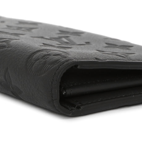 Louis Vuitton Black Calfskin Shadow Monogram Brazza Wallet