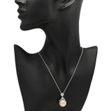 14K White Gold South Sea Pearl Diamond Pendant Necklace