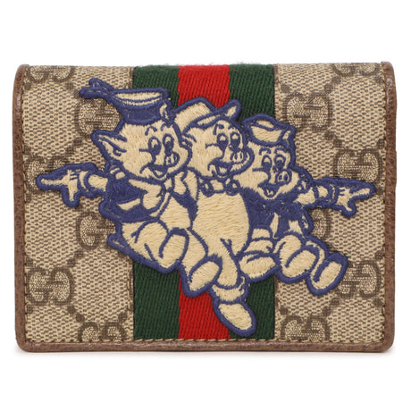 Gucci X Disney GG Supreme Monogram Three Little Pigs Ophidia Card Case