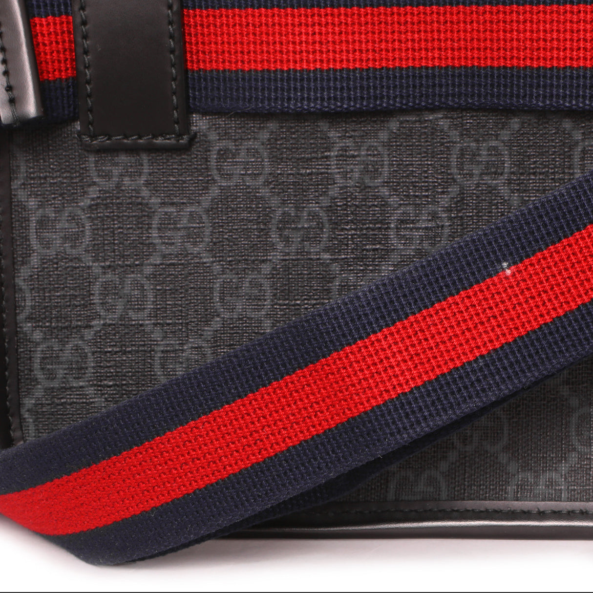 Gucci Black GG Supreme Monogram Belt Bag