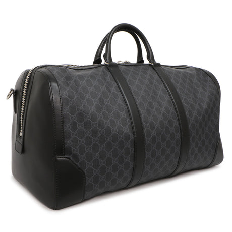 Gucci Black Soft GG Supreme Monogram Carry On Duffle Bag