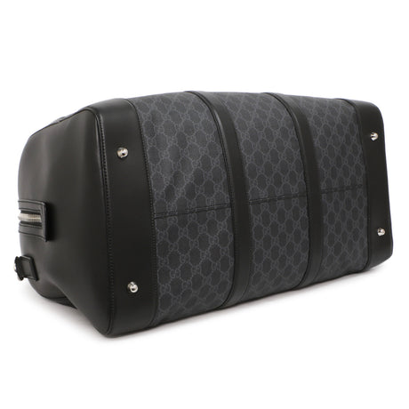 Gucci Black Soft GG Supreme Monogram Carry On Duffle Bag