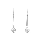 18K White Gold 1.40 Carat Diamond Heart Drop Earrings