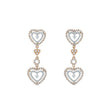 18K Rose Gold 1.15 Carat Diamond Heart Drop Earrings Fine Jewellery Modaselle