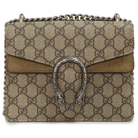 Gucci Taupe GG Supreme Mini Dionysus Shoulder  Bag
