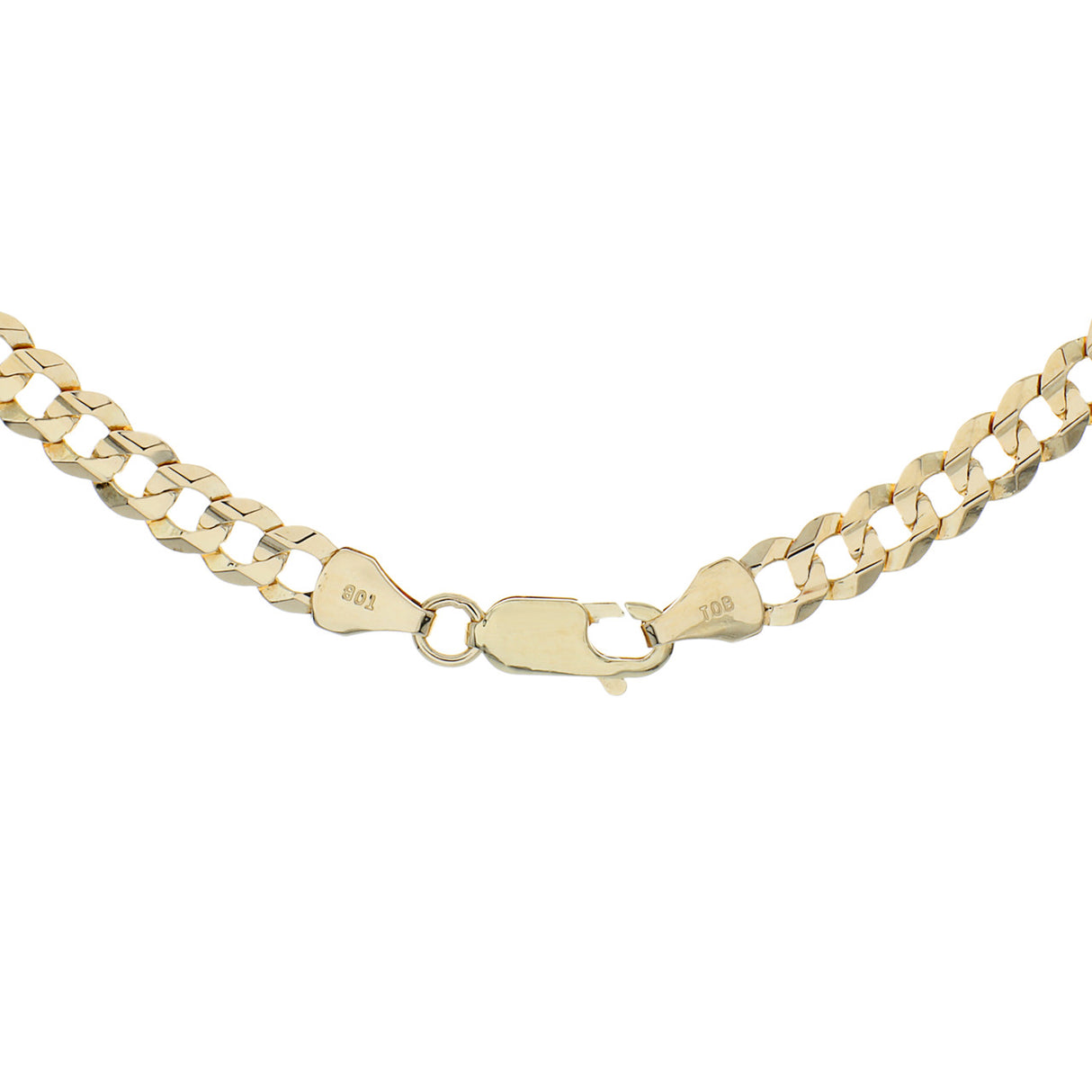 10K Yellow Gold Curb Link Chain   Necklace