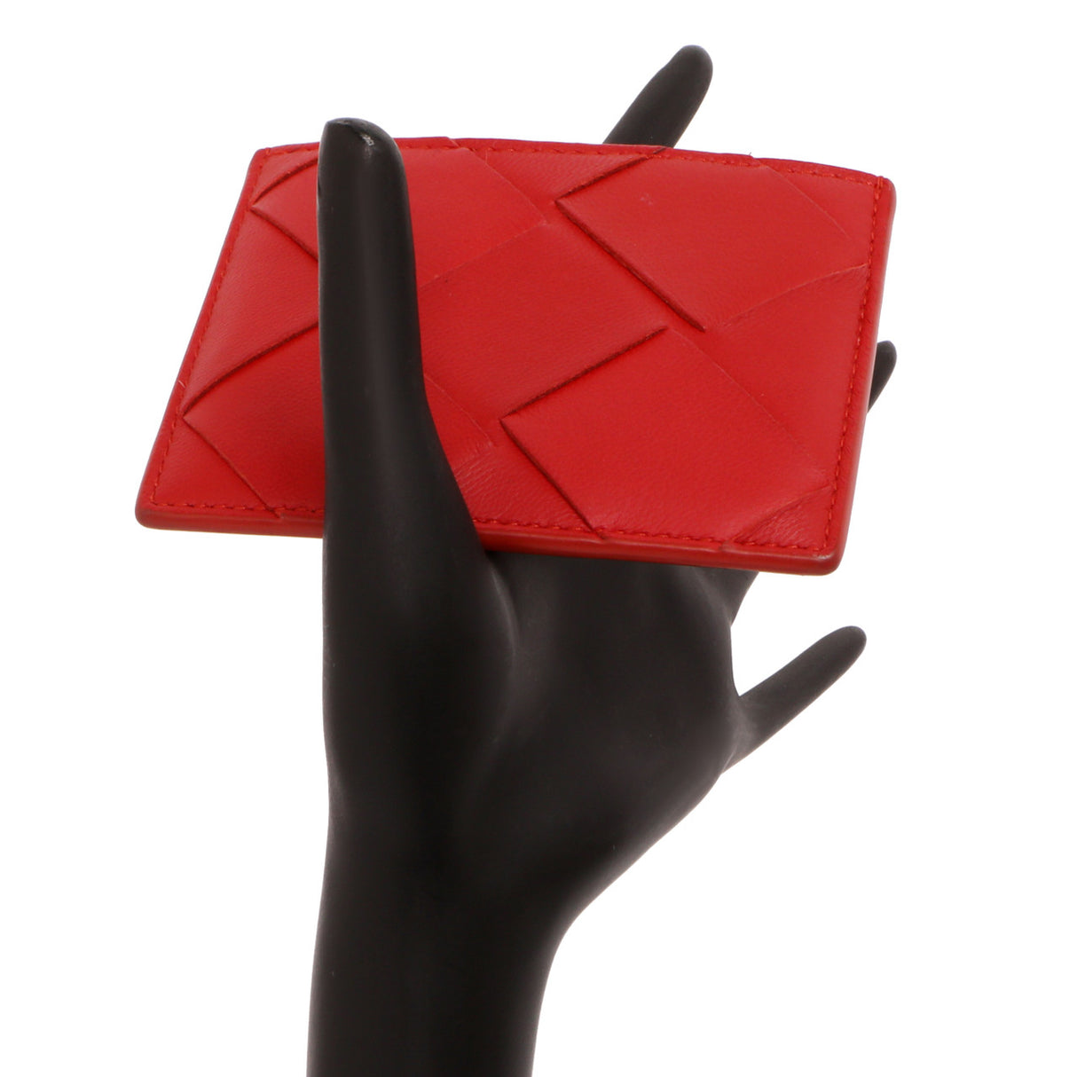 Bottega Veneta Red Maxi Intrecciato Card Case