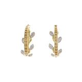18K Yellow Gold 0.50 Carat Diamond Hoop Earrings