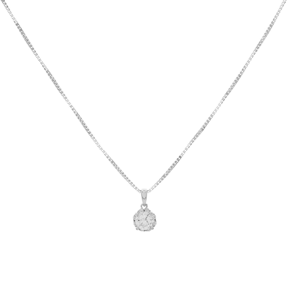 10K White Gold 0.48 Carat Diamond Pendant