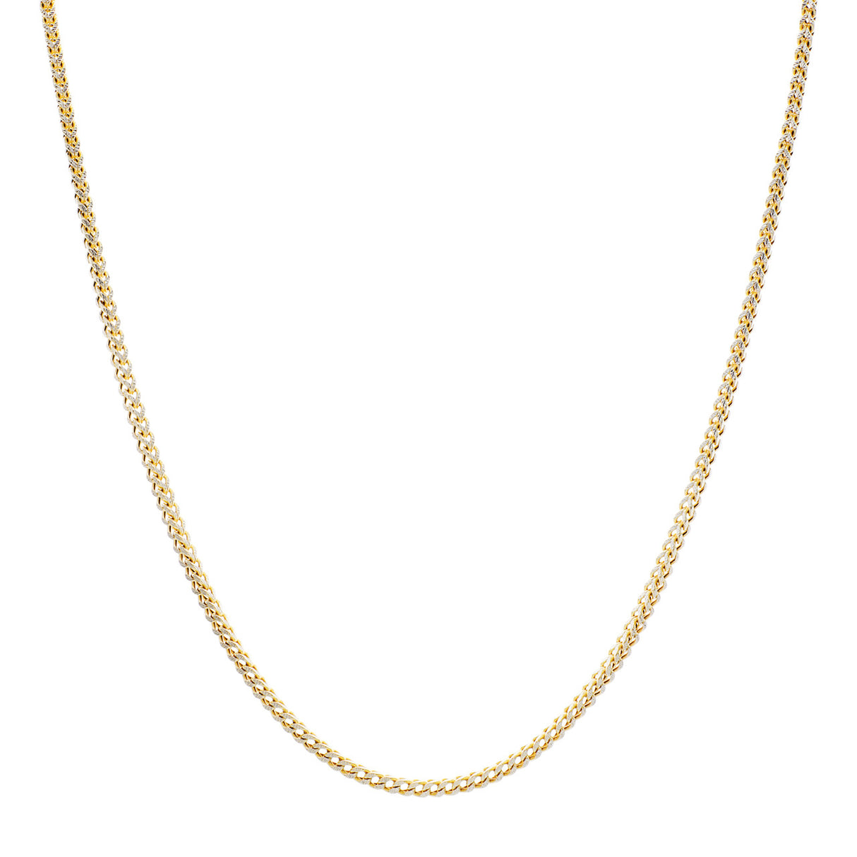 10K Yellow Gold/White Gold Box Link Chain Necklace