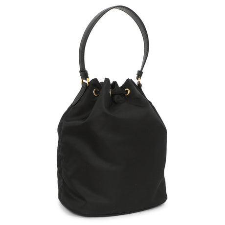 Prada Black Nylon Duet Bucket Shoulder Bag