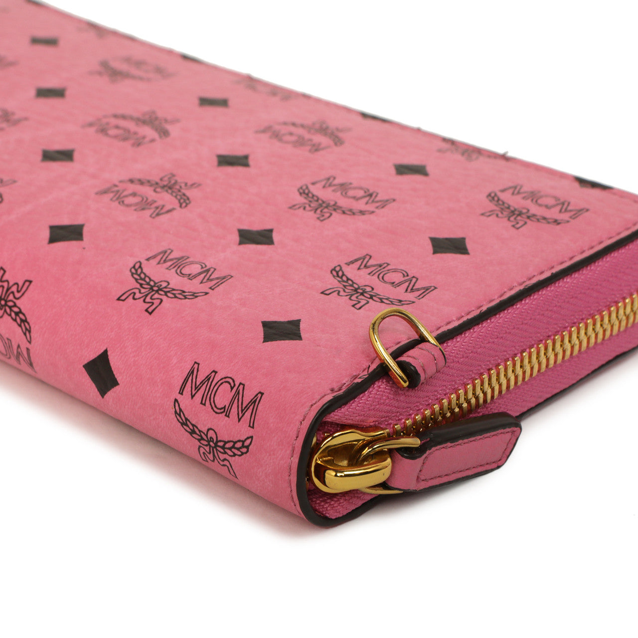MCM Pink Visetos Zip Around Wristlet Wallet – Modaselle