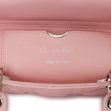 Christian Dior Pink Lambskin Cannage East West Lady Dior Crystal Strap
