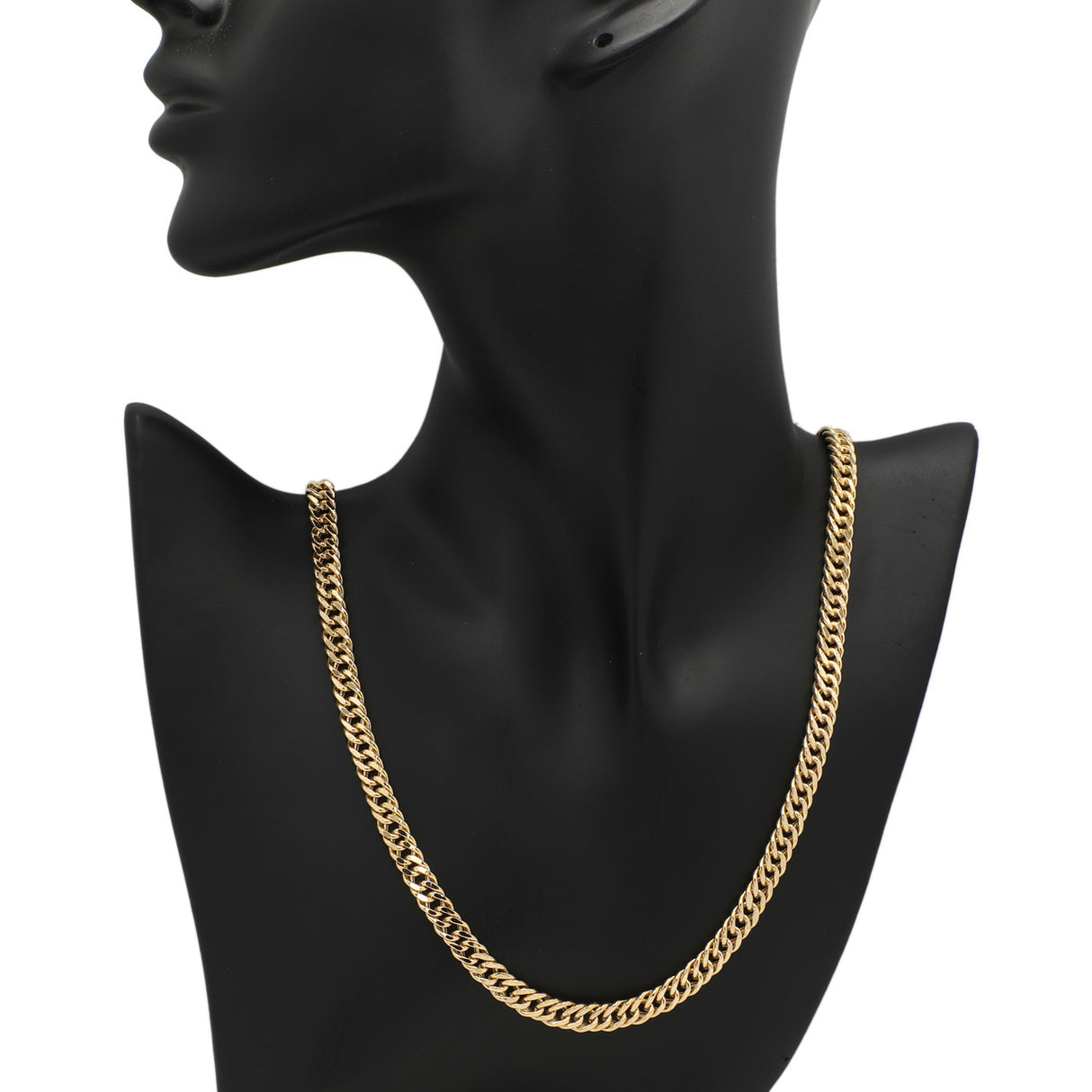 18K Yellow Gold Double Curb Link Chain Necklace