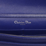 Christian Dior Blue Grained Calfskin Diorama Wallet on Chain
