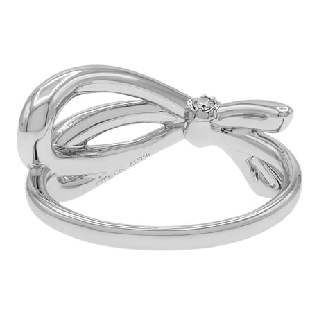 Tiffany & Co. 18K White Gold Diamond Bow Ring