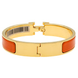 Hermes Orange Enamel  Clic  H  Bracelet