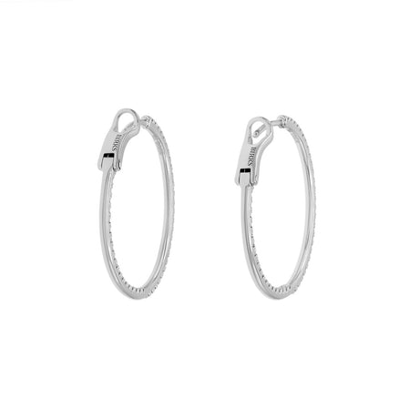 18K White Gold 0.65 Carat Hoop Earrings