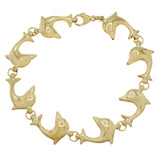 14K Yellow Gold Dolphin Link Bracelet