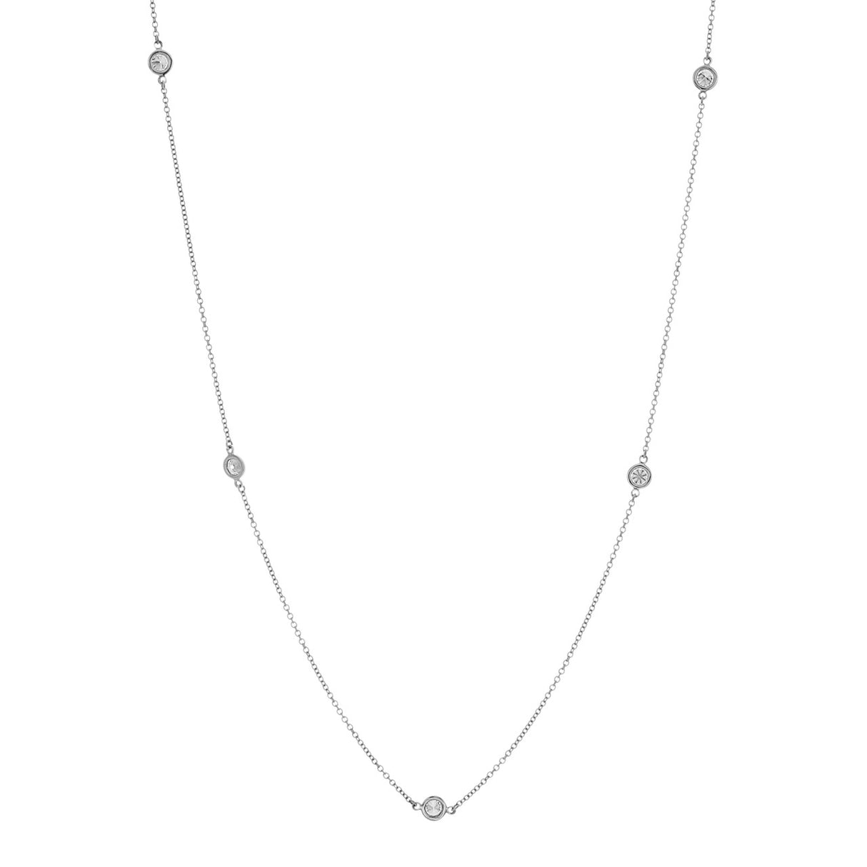 Tiffany & Co. Platinum Diamonds by the Yard 5 Diamond Necklace