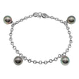 18K White Gold Tahitian Black Pearl Bracelet Fine Jewellery Modaselle