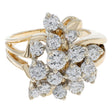 14K Yellow Gold 1.73 Carat Diamond Cluster Ring Fine Jewellery Modaselle