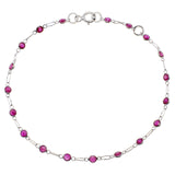 18K White Gold 1.78 Carat Ruby Bracelet