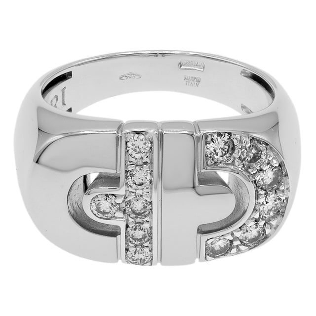 Bulgari 18K White Gold Diamond Parentesi Ring – Modaselle