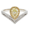 18K White Gold 0.76 Carat Fancy Yellow Diamond Ring Fine Jewellery Modaselle
