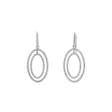 Tiffany & Co. 18K White Gold Diamond Metro Oval Drop Earrings