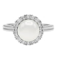 18K White Gold 0.32 Carat Diamond Akoya Pearl Ring Fine Jewellery Modaselle