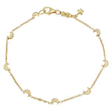 18K Yellow Gold Moon & Star Bracelet