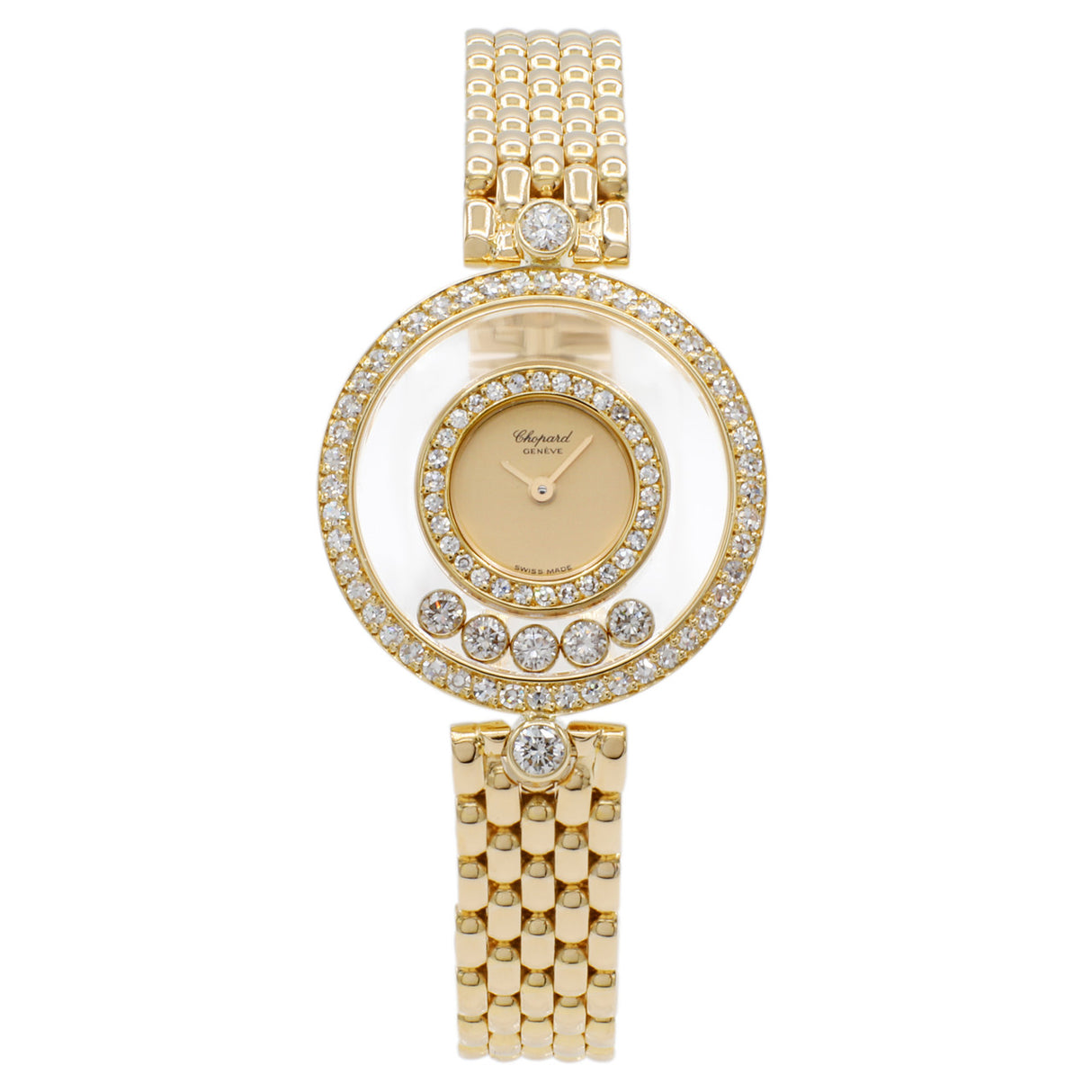 Chopard 18K Yellow Gold Happy Diamond  Watch