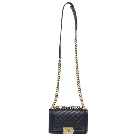 Chanel Black Quilted Lambskin Small Boy Bag Handbags Chanel