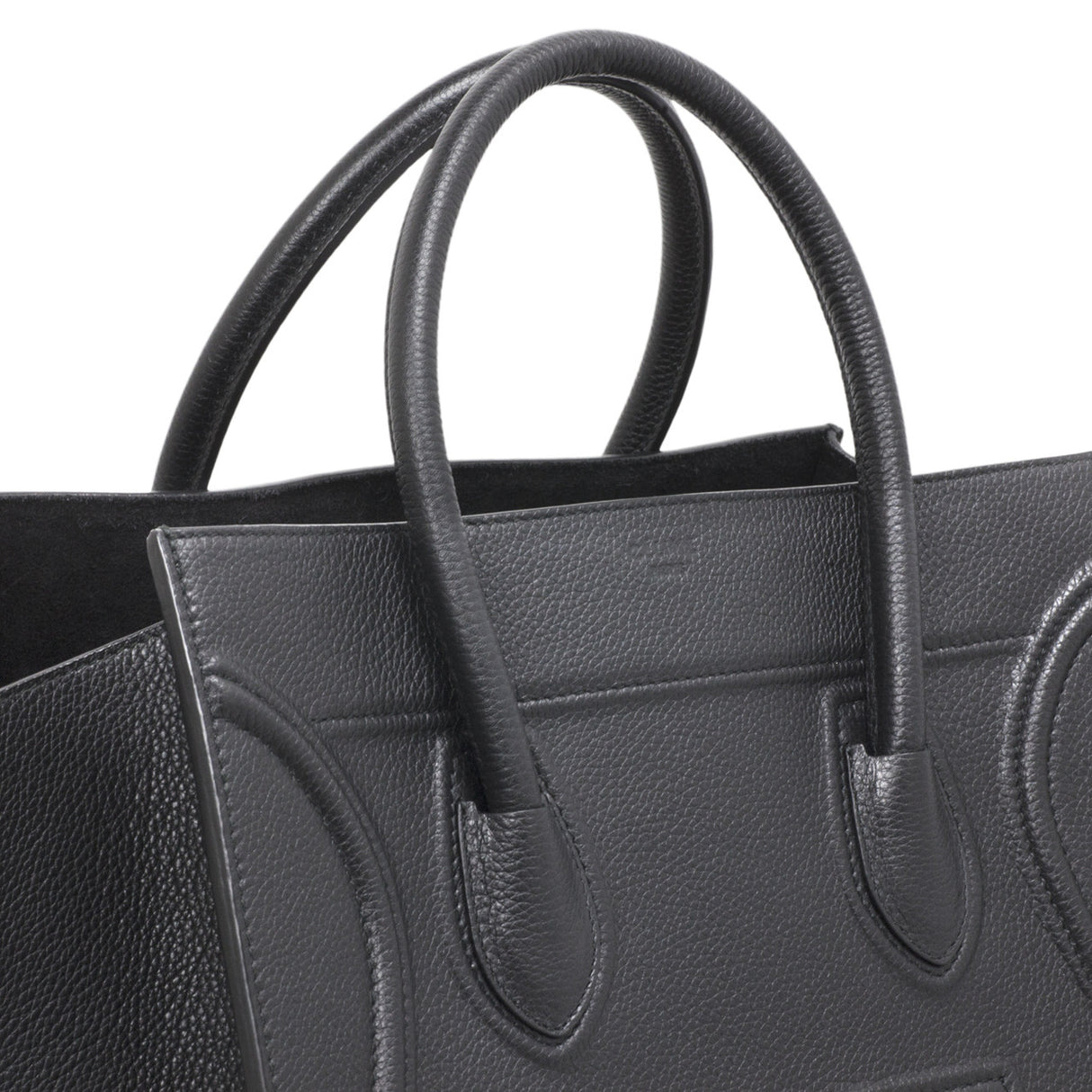 Celine Black Grained Calfskin Medium Phantom Luggage Tote