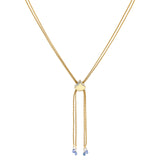 18K Gold Sapphire Diamond Lariat Necklace