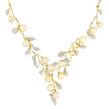 18K Yellow Gold South Sea Pearl 4.26 Carat Pave Diamond Necklace