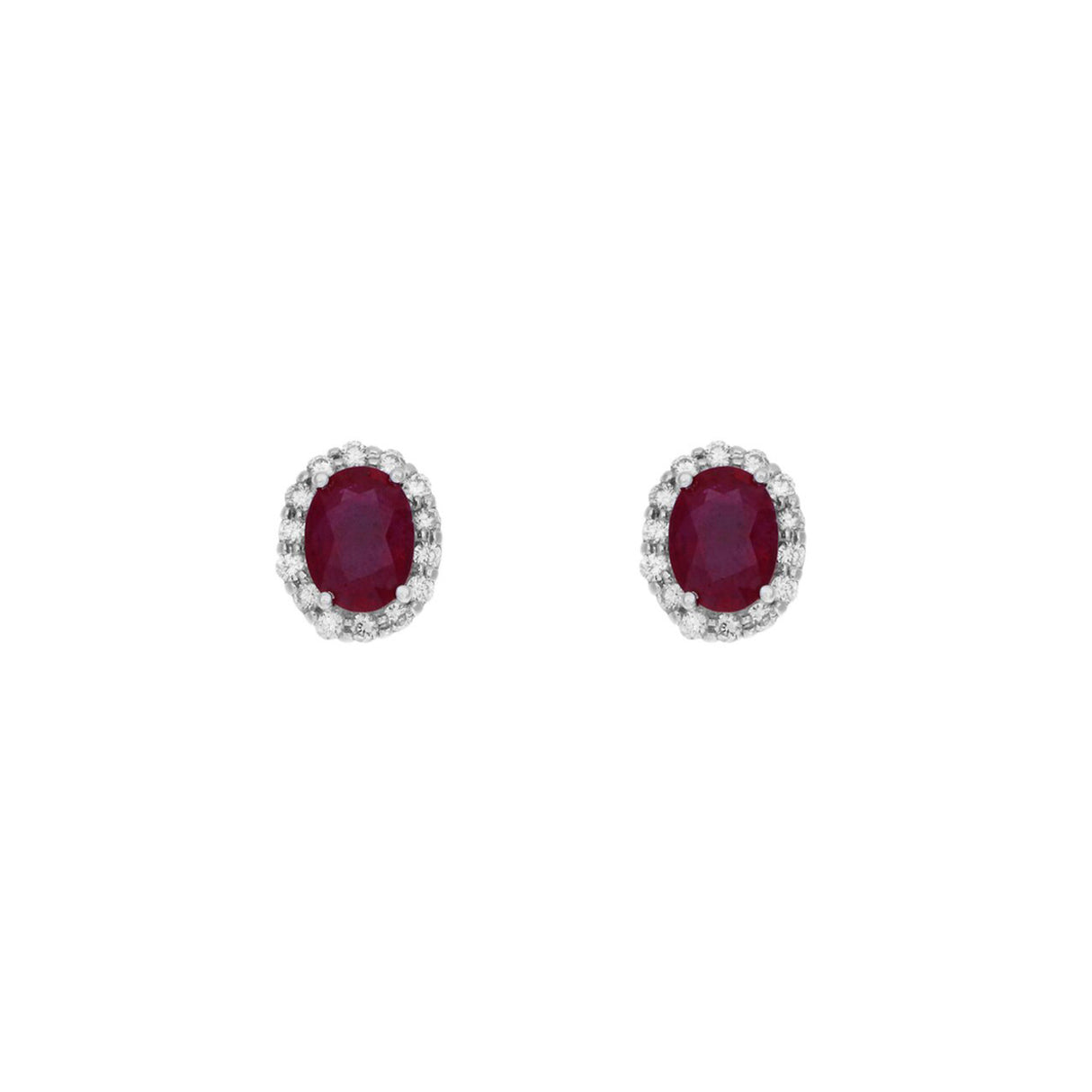 18K White Gold 2.06 Carat Ruby Diamond Earrings