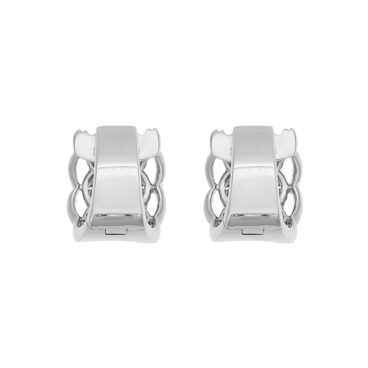 18K White Gold 2.19 Carat Diamond Hoop Earrings