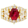 18K Yellow Gold 1.80 Carat Ruby Diamond Ring Fine Jewellery Modaselle