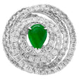 18K White Gold Jadeite 4.08 Carat Diamond Ring Fine Jewellery Modaselle