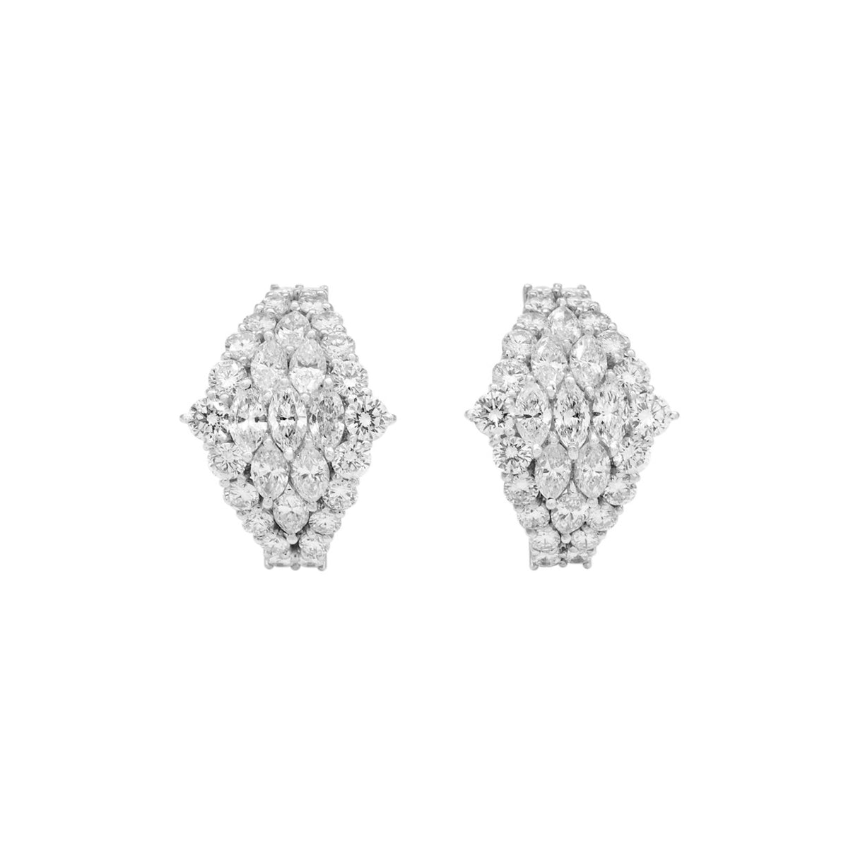 18K White Gold 3.80 Carat Diamond Earrings