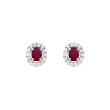 18K White Gold 0.64 Carat Ruby Diamond Earrings