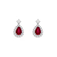 18K White Gold 1.76 Carat Ruby Diamond Drop Earrings Fine Jewellery Modaselle