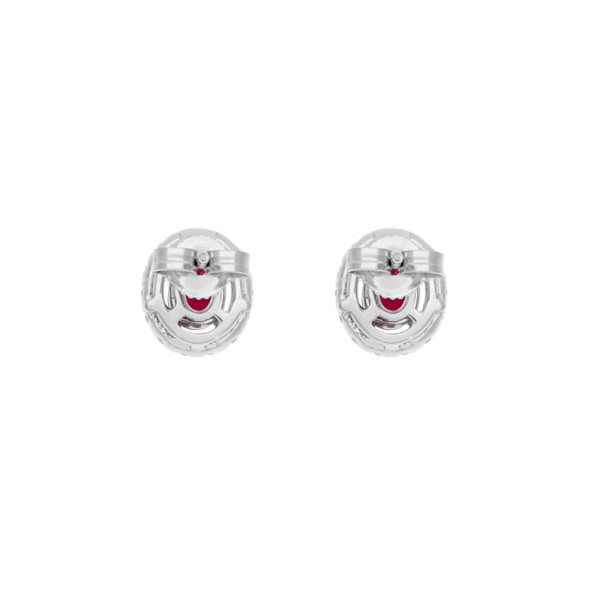 18K White Gold 0.64 Carat Ruby Diamond Earrings